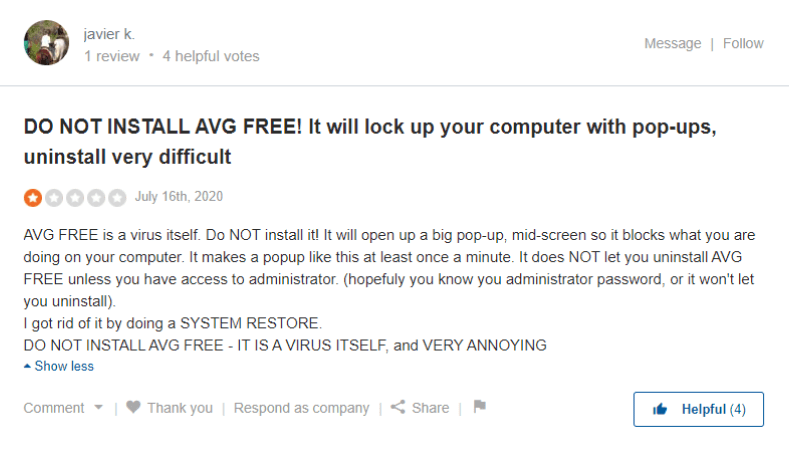 AVG Secure VPN Feedback 4