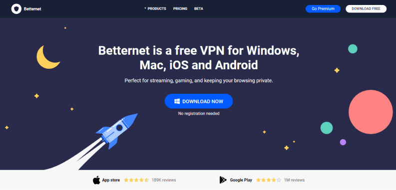 Betternet VPN Main Page