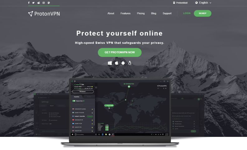 Proton VPN Main Page