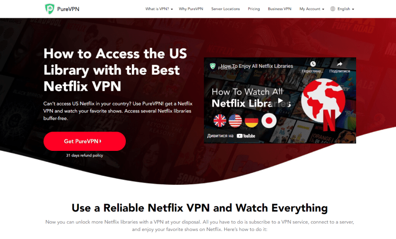 Netflix with PureVPN